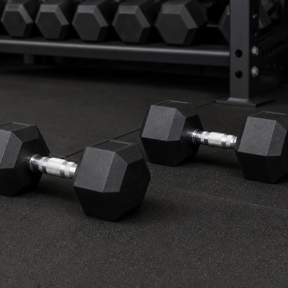 home gym equipment Rubber Hex Dumbbells Pairs and Sets