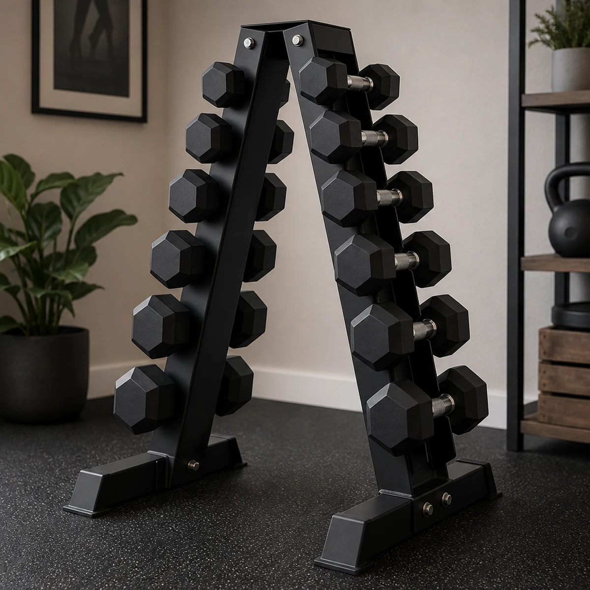 home gym equipment A-Frame Dumbbell Storage Rack Stand 3/5/6 Pairs
